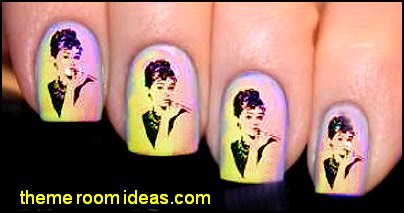 Audrey Hepburn Nail Wraps Art Water Transfer Decal Themed nail art design ideas - cute nails - nail art design ideas - themed nail decals - cute nail decals - cute nail stickers - Hollywood stars nail sticker decals - Audrey Hepburn Nail Wraps Art Water Transfer Decal