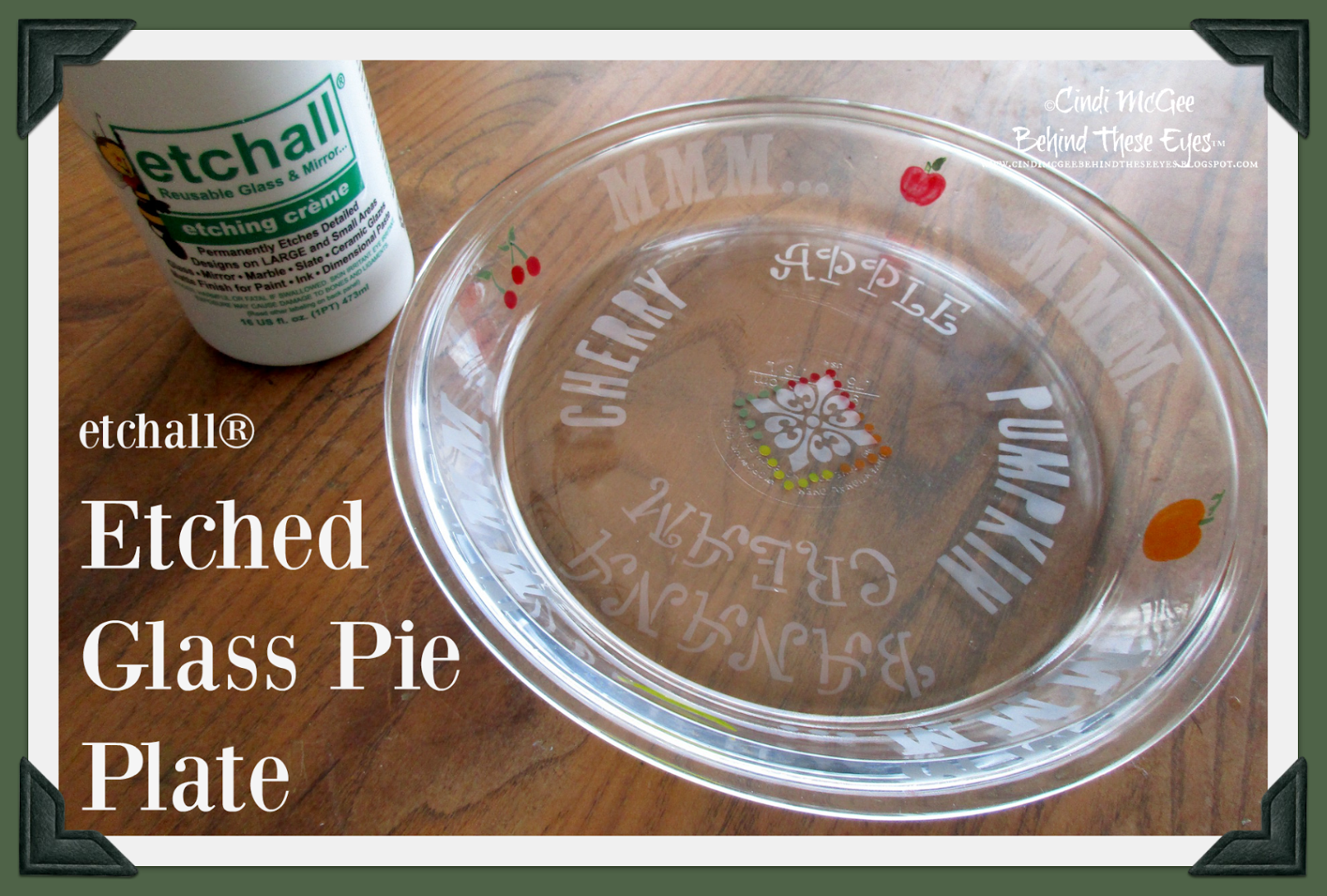MMM...Pie! etchall® Etched Glass Pie Plate