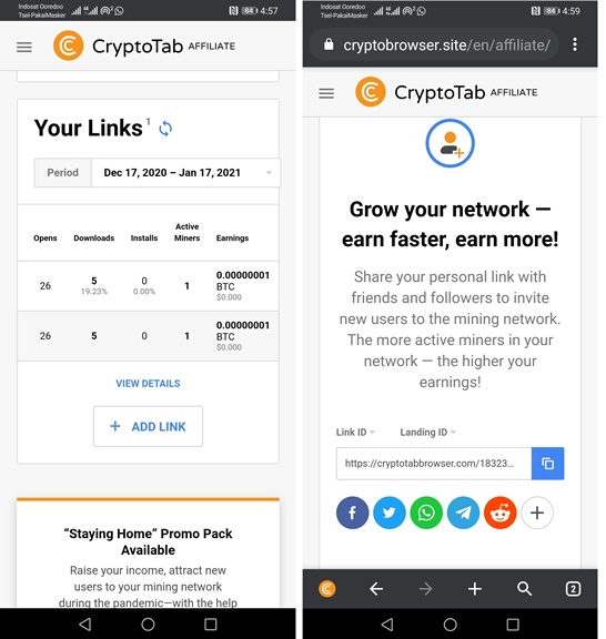 Cara mining cryptotab di android