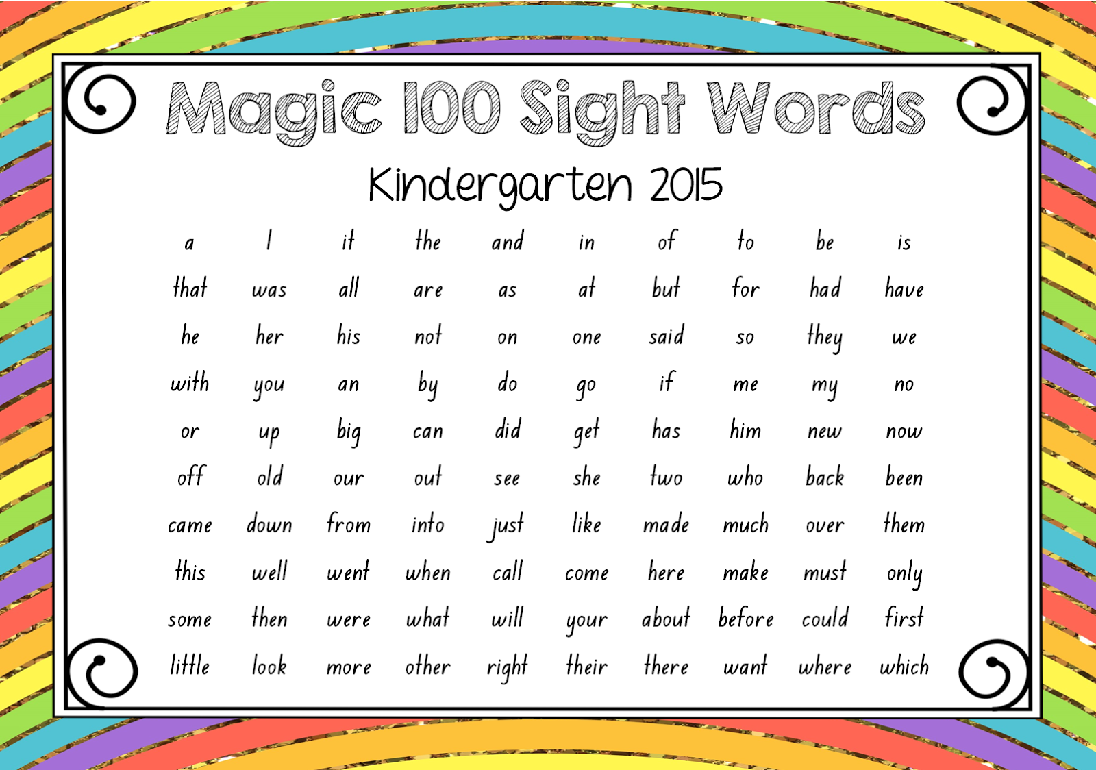 gallery-for-100-sight-words-kindergarten