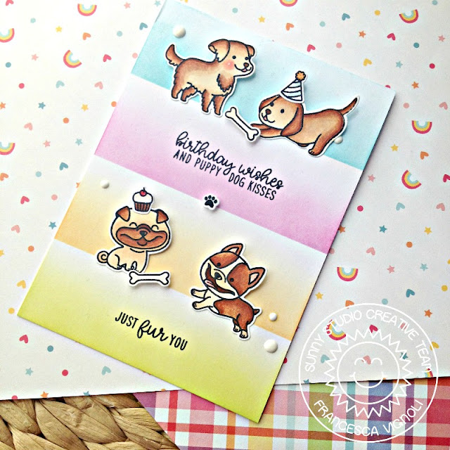 Sunny Studio Stamps: Devoted Doggies Birthday Wishes Card by Franci Vignoli 