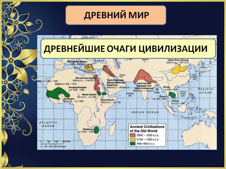 Географическое расположение древних цивилизаций