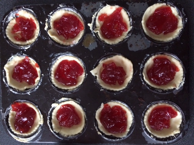 Jam filled pastry cases