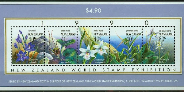 1990 New Zealand World Stamp Exhibition Native Orchids 