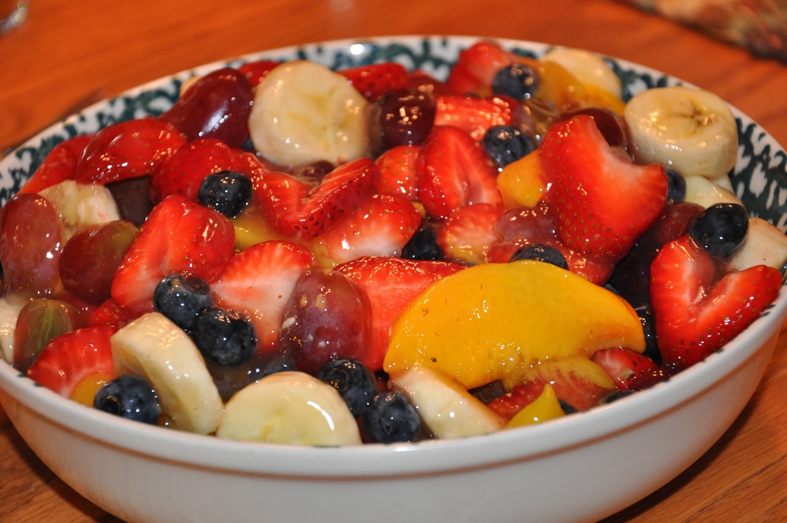 The Changeable Table Peach Glazed Fruit Salad
