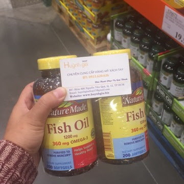 Viên Dầu Cá Nature Made Fish Oil  200 viên Hàm Lượng Omega 3  Hàng Xách Tay Từ Mỹ www.huynhgia.biz