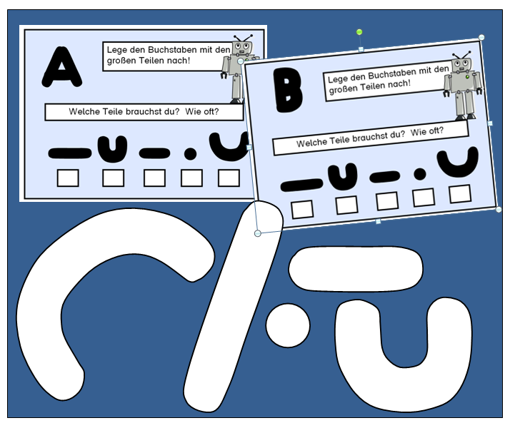 Teile zum Buchstabenlegen - Tipss und Vorlagen