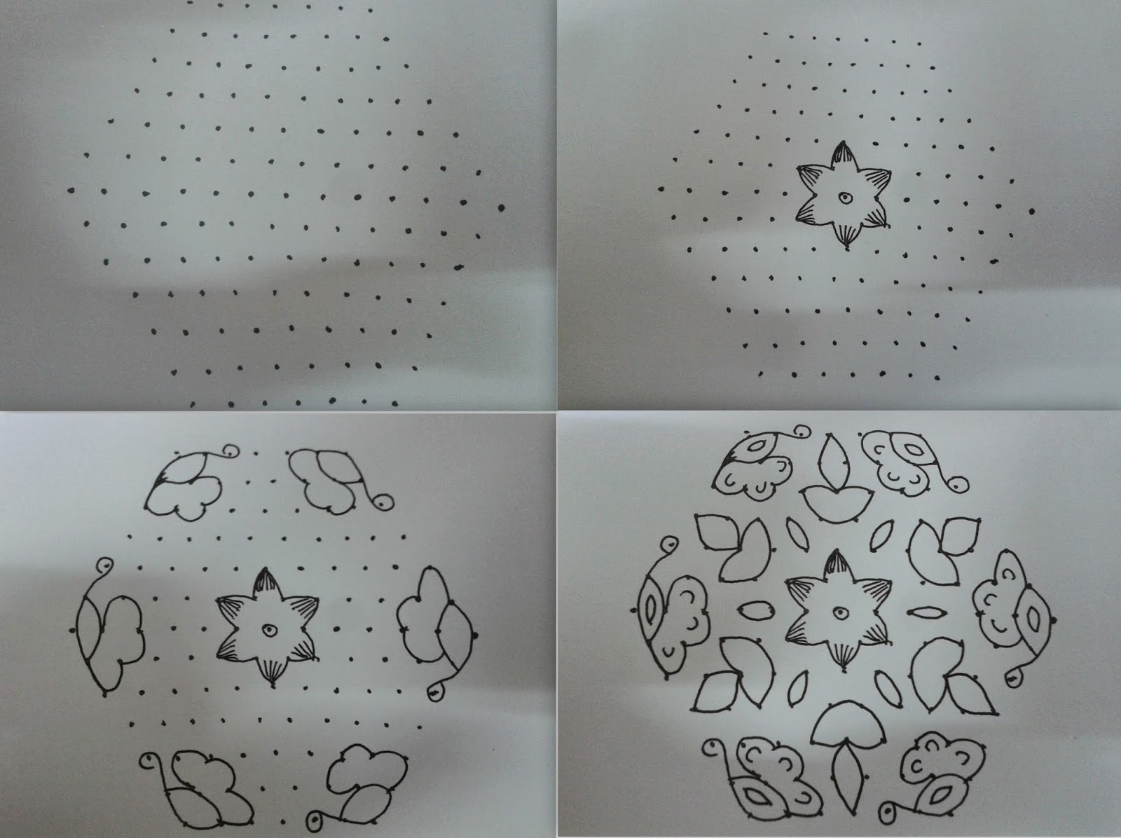 Rangoli designs/Kolam Lamp Kolam