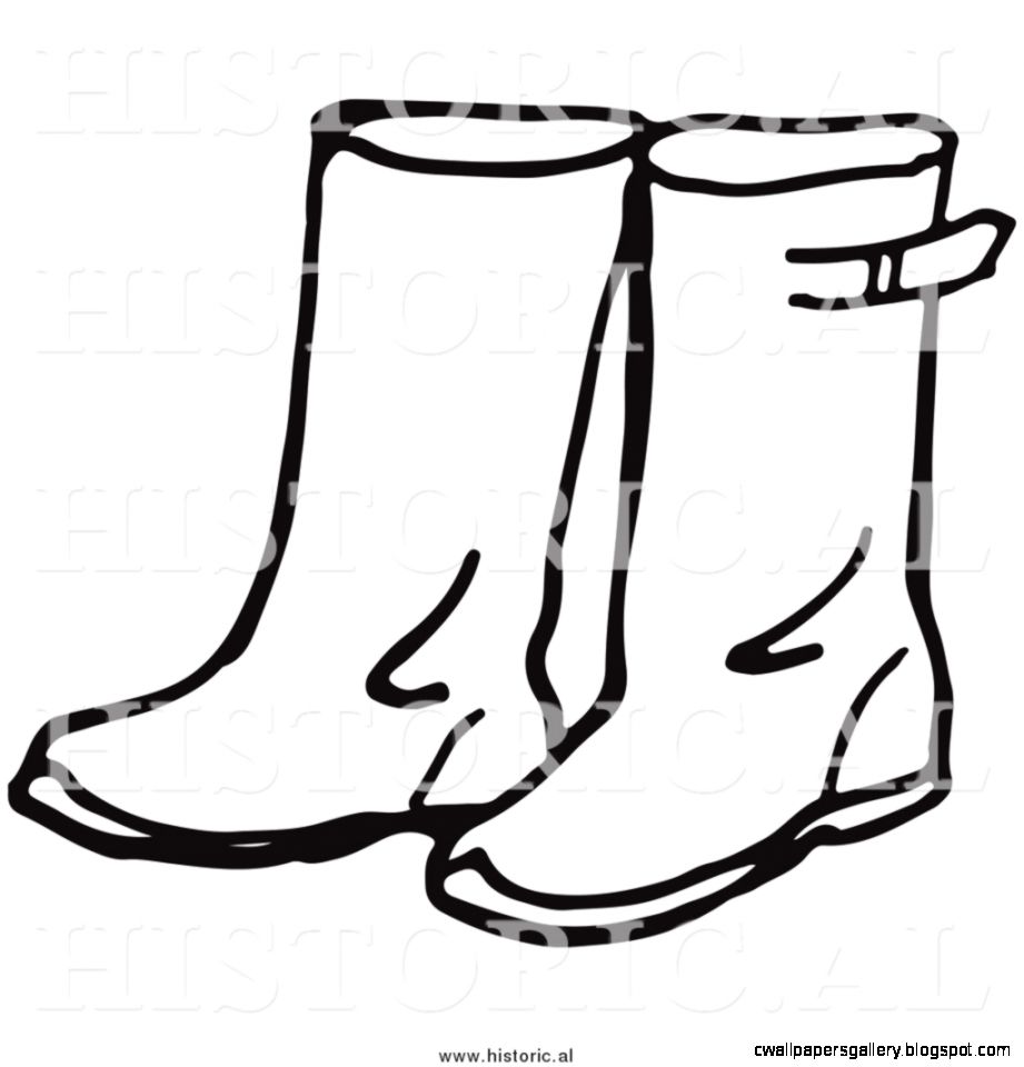 Rain Boots Clip Art Black And White | Wallpapers Gallery