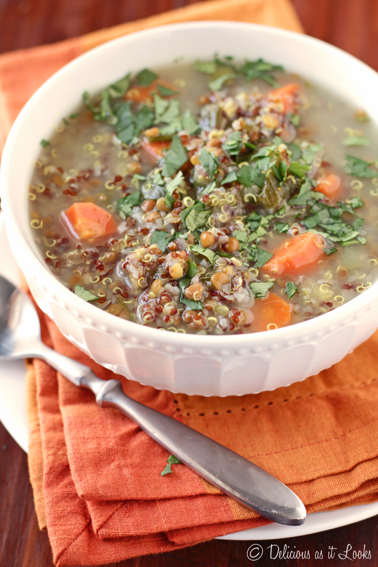 Delicious as it Looks: Low-FODMAP Curried Lentil Quinoa Soup