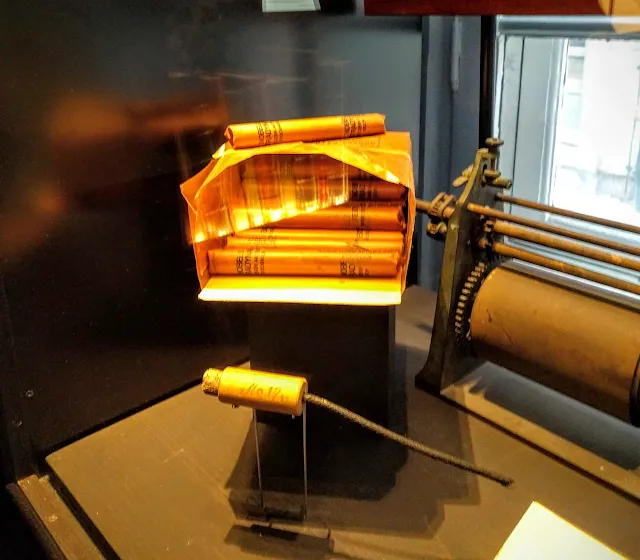 Exhibit of dynamite at the Nobel Museum in Stockholm