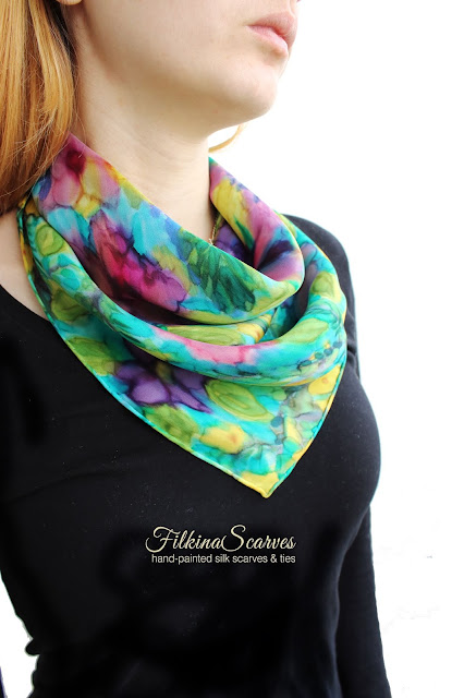 ORDER on my Etsy shop: https://www.etsy.com/shop/FilkinaScarves ****** OOAK Summer Floral small Square scarf Silk chiffon HAND-PAINTED neckerchief Unique women mother grandmother gift for her #mothergifts #MOB #MOG #silkscarf #filkinascarves #chiffon #silkpainting #womensfashion #chicscarves #womensgifts #Momgifts #giftforher #weddinggifts