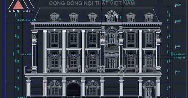 Autocad Exterior classic facade (With details ) 2