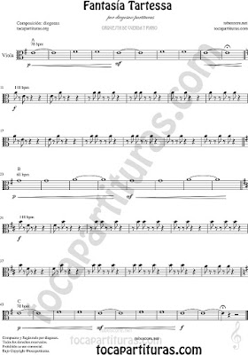  Viola Partitura de Fantasía Tartesa Sheet Music for Viola Music Score