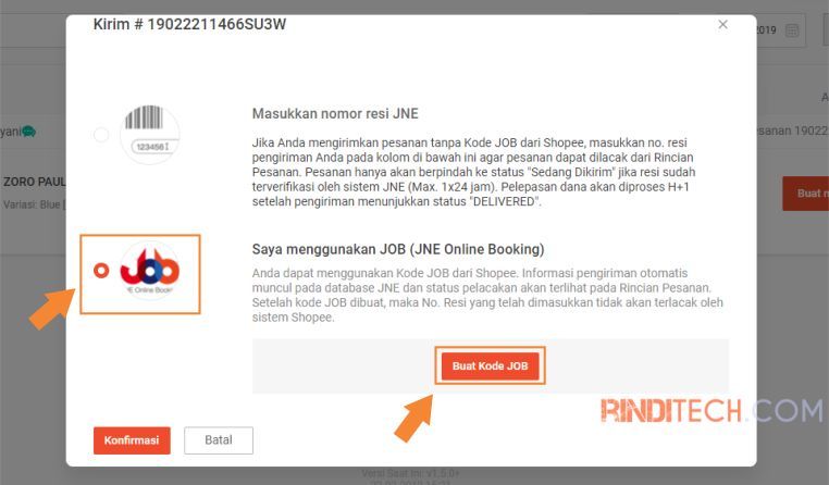 Cara Mengirim Pesanan Shopee Via Jne Online Booking Rindi Tech