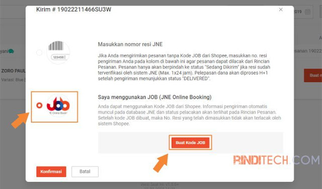 Cara Mengirim Pesanan Shopee via JNE Online Booking