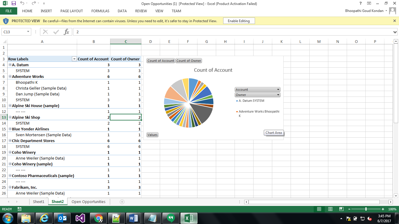 Bhoopathi Goud K Microsoft Dynamics CRM 365 Excel Templates