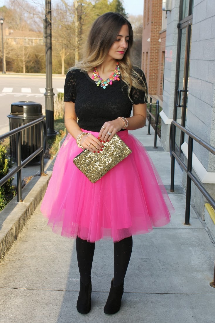 Bedazzles After Dark Outfit Post Valentine's Day Tulle Skirt