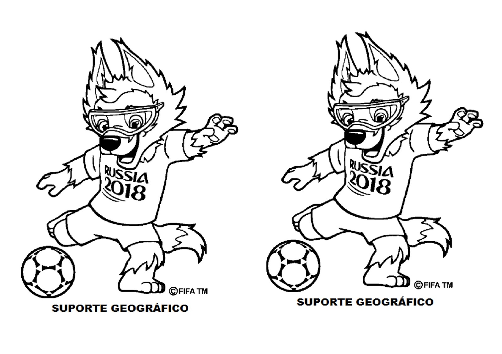 Mascote Da Copa Do Mundo De 2018 Para Colorir Suporte Geográfico