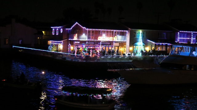 Boat Parade Lights on houses