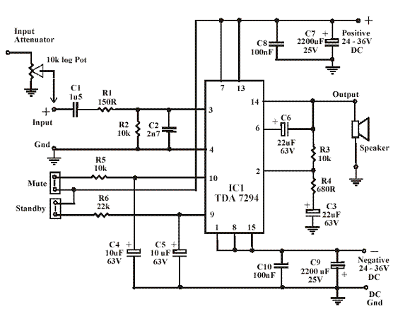 Simple 50W Electronic Amplifier Circuit Diagram | Super Circuit Diagram