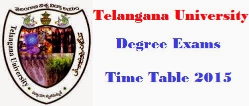 Telangana University Degree Exams 2015 Time Table