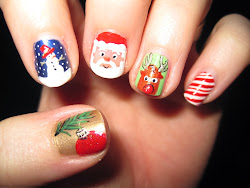 christmas designs nail nails acrylic holiday xmas short easy cute holidays idea pretty latest finger different polish