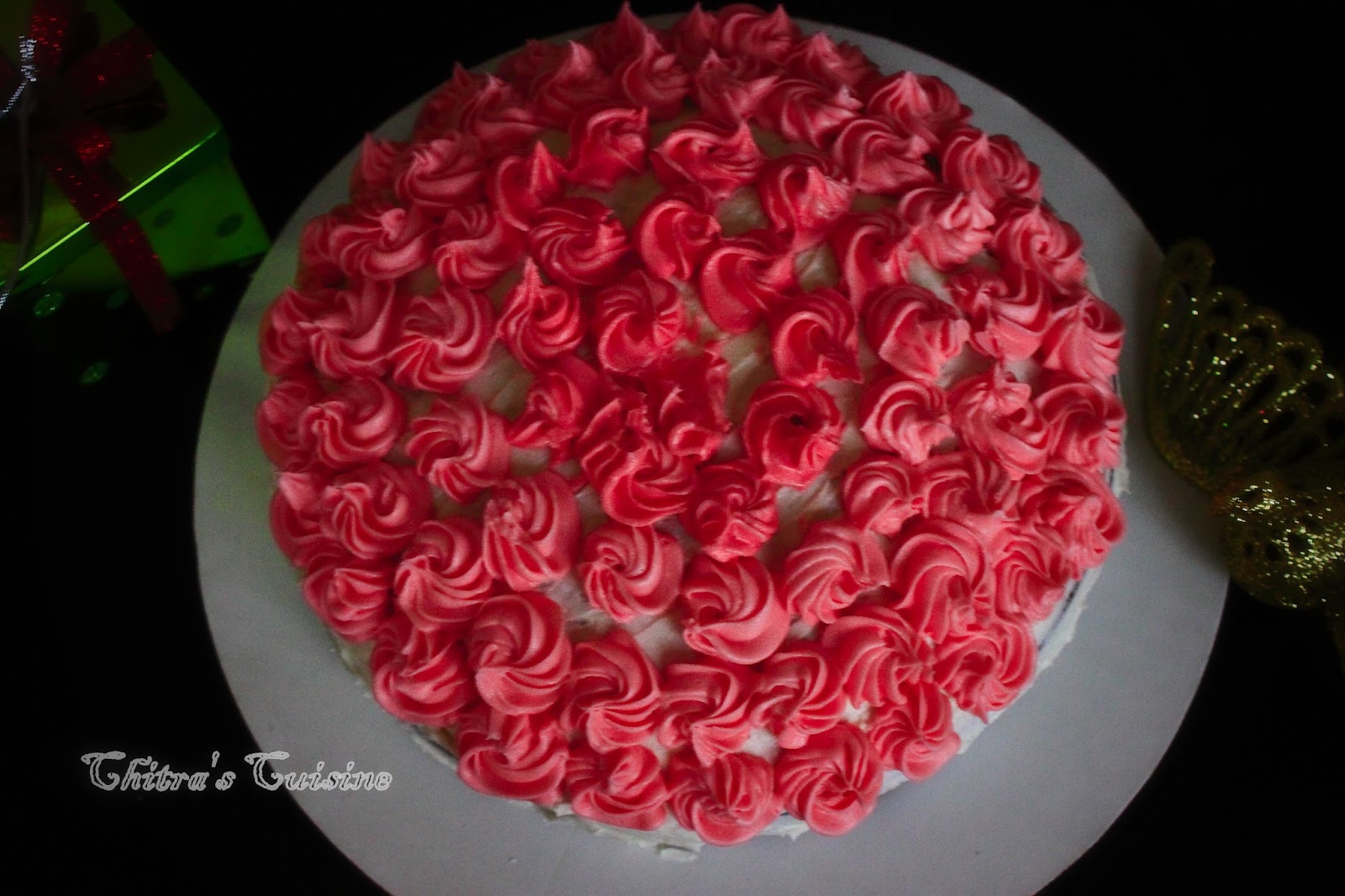 Chitra's Cuisine: Simple Vanilla Cake with Butter Cream Frosting