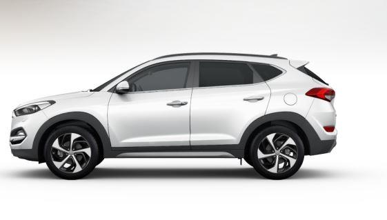 colori Nuova Hyundai Tucson 2016 colore bianco - polar white profilo laterale
