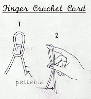 step 1 of finger crochet cord