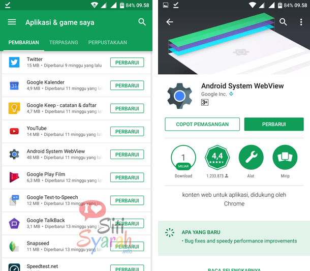 hapus android system webview