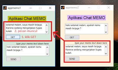 Aplikasi Chat MEMO : Mengirim Data antar dua GUI MATLAB