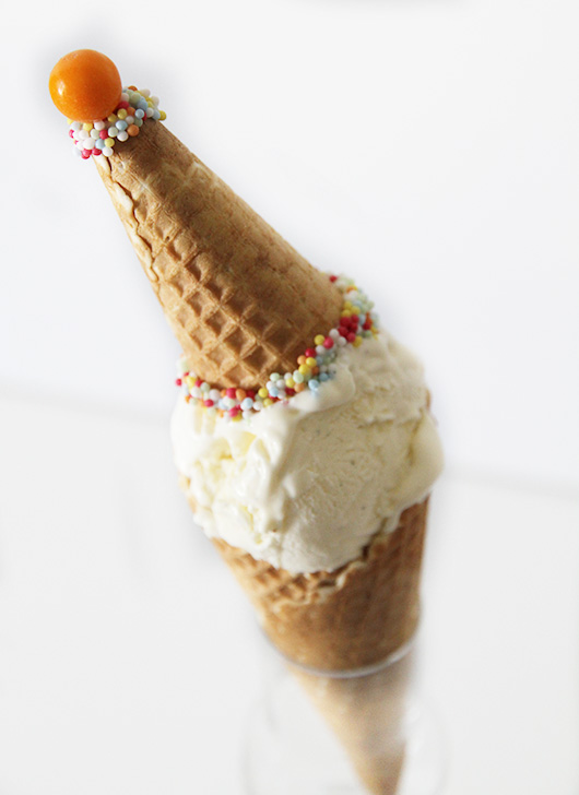 Party hat ice cream topper on a cone | Paper & Party Love