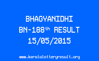 BHAGYANIDHI BN 188 Lottery Result 15-5-2015