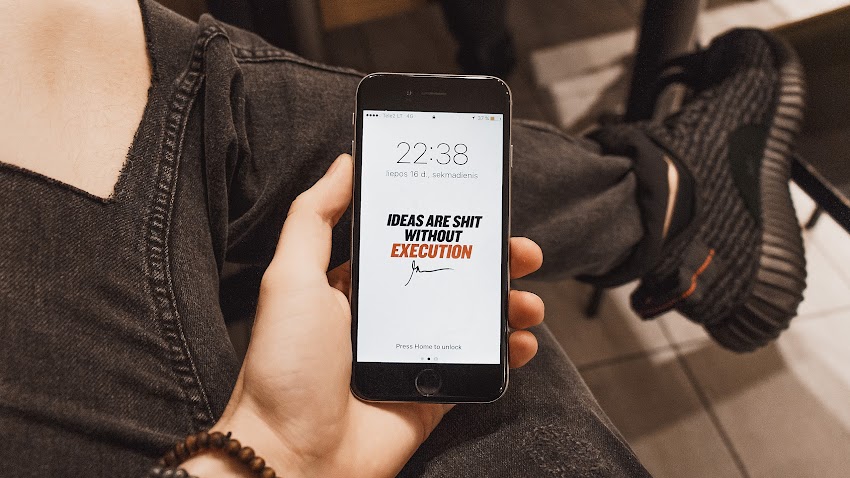 Black Phone On Hand Black Phone On Hand