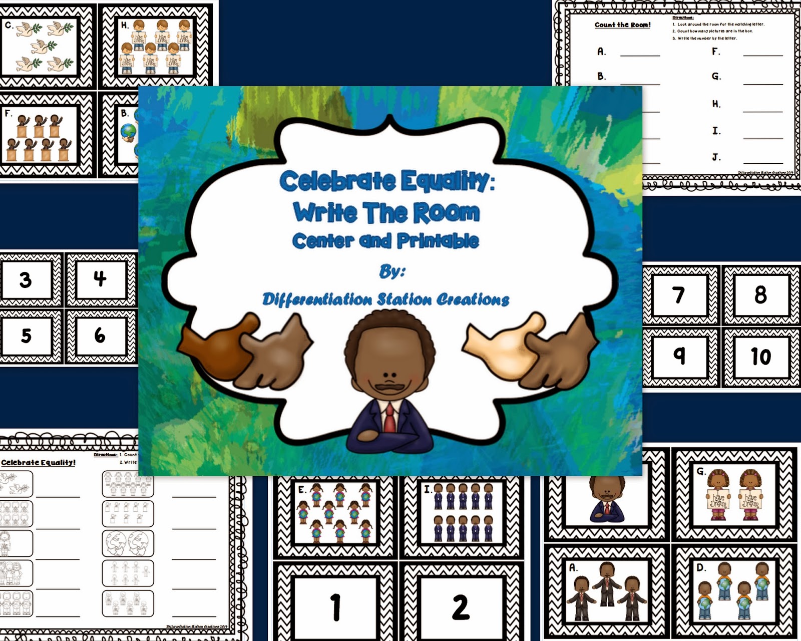 http://www.teacherspayteachers.com/Product/FREE-Celebrate-Equality-Count-and-Write-the-Room-Martin-Luther-King-Jr-1053179