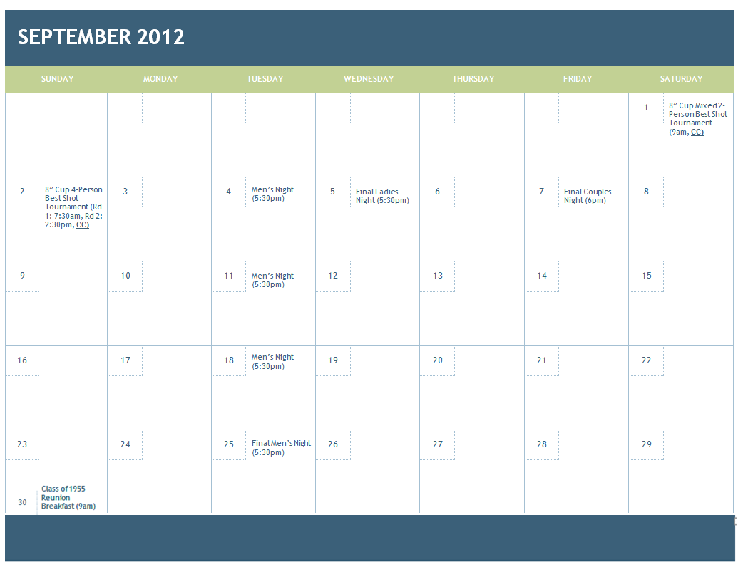 Calendar Coon Rapids Golf Coon Rapids, Iowa