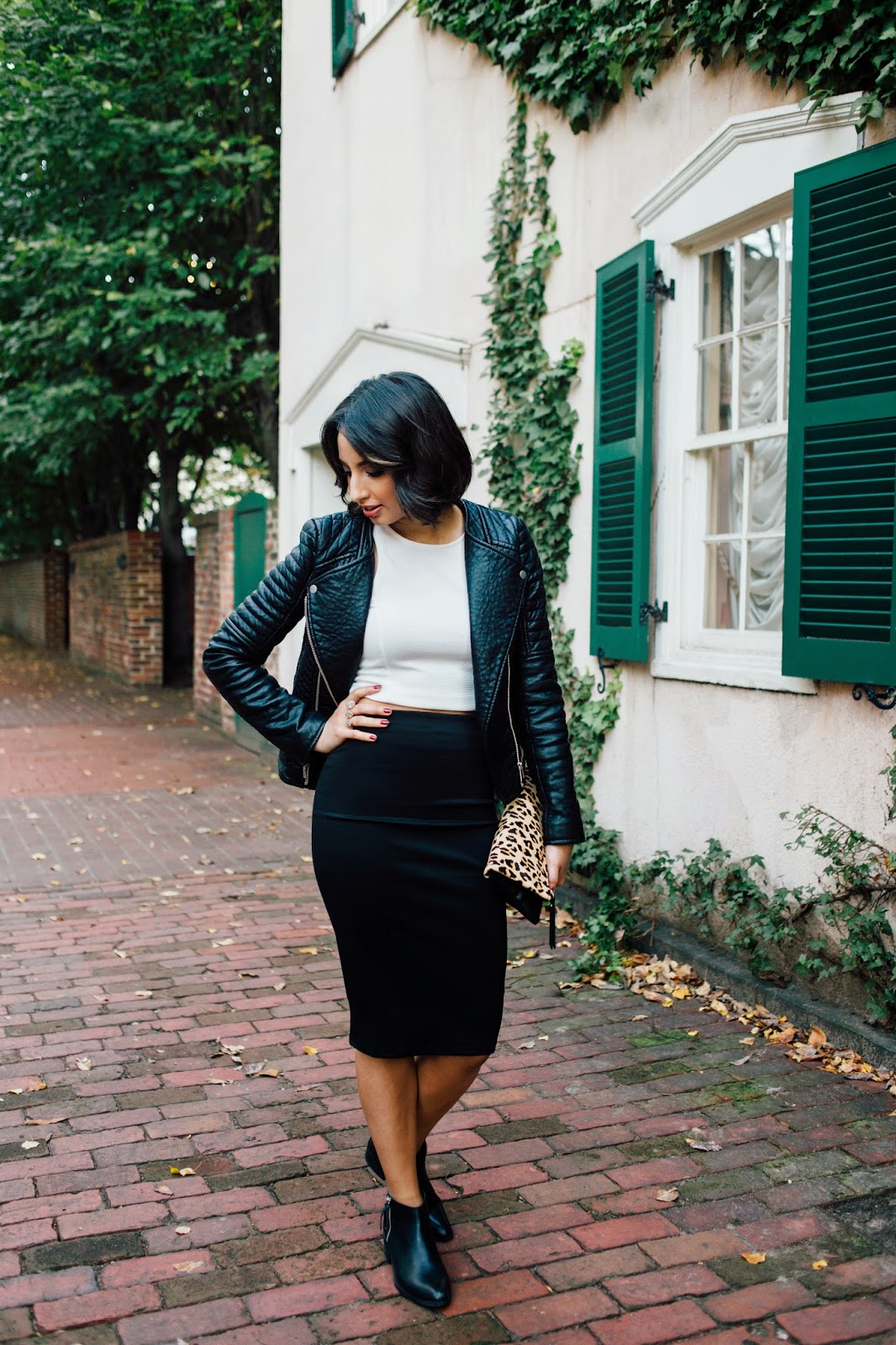 Leather and Pencil Skirts - The Bobbed Brunette