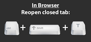 Control shift t shortcut to reopen the last closed tab in a browser.