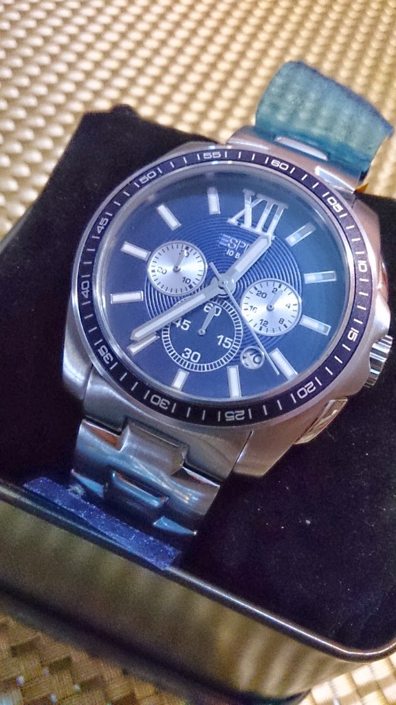 GLORIOUS ELEVEN ONLINE: ESPRIT Men Meridian Chrono Watch (Silver/Blue)