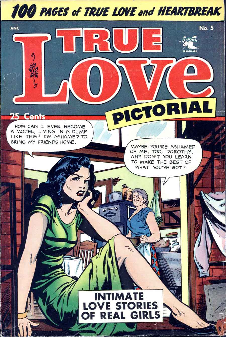 Matt Baker golden age 1950s romance comic book cover - True Love Pictorial #5