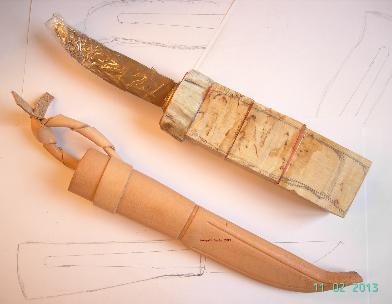 Kokopelli Design 10 Minute Warm Up Messergriffe/Knife Handles