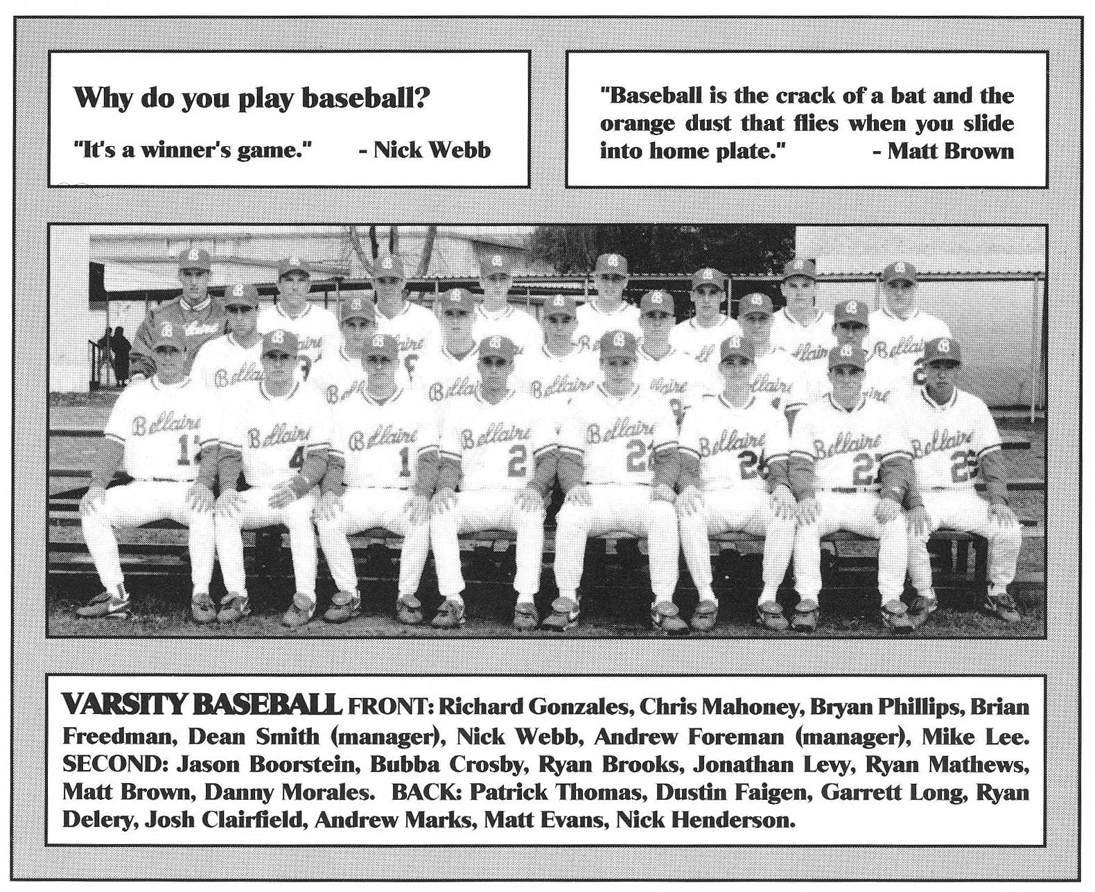 All Things Bubba Bellaire High School, 1995