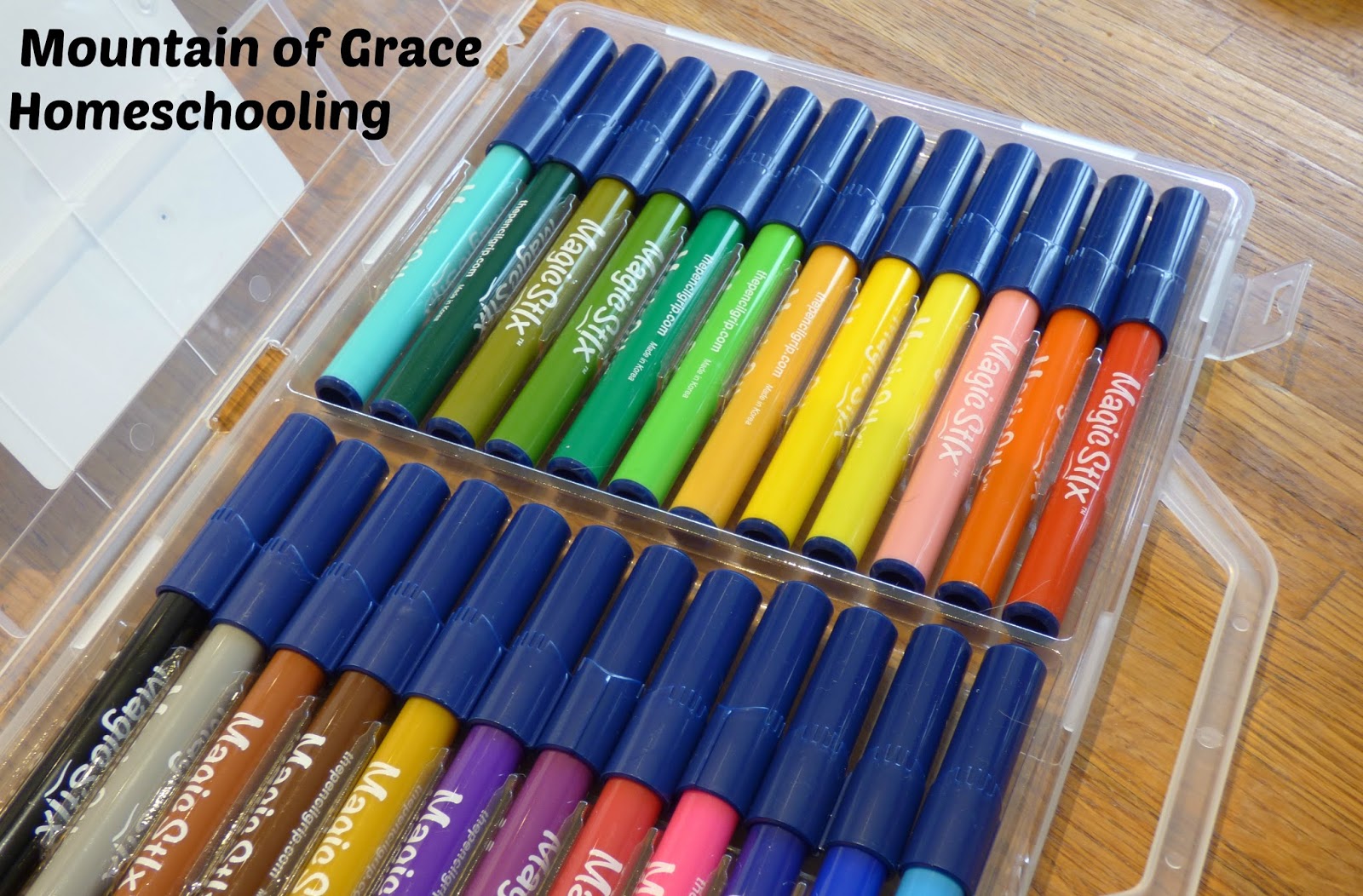 Mountain of Grace Homeschooling: Review~ Magic Stix Washable Markers