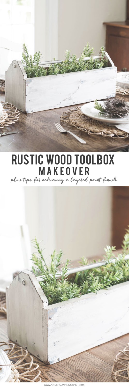 Rustic Wood Toolbox Makeover | anderson + grant