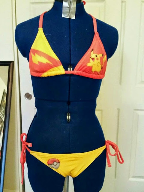 bathing suit swimsuit bikini one piece gaming gamer pokemon pikachu nintendo