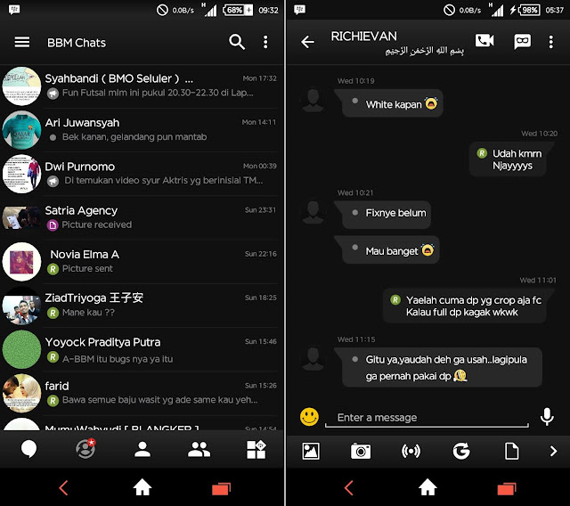 Pada kesempaan kali ini saya akan berbagi info tentang update  BBM Mod Black Versi 3.3.4.48 Apk Clone  Unclone Terbaru