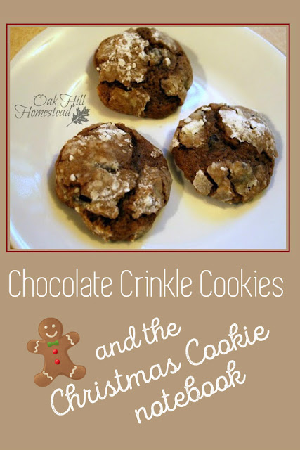 Chocolate Crinkle Cookies and the Christmas Cookie Notebook - Oak Hill