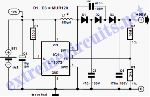 High Voltage Converter - Electronic Circuit