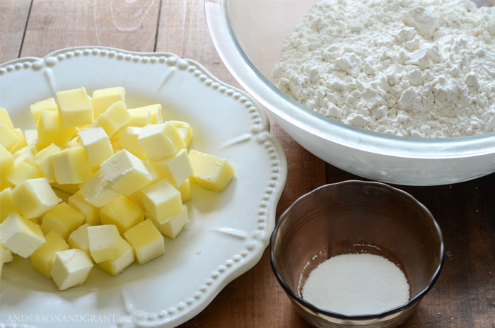 Ingredients for the perfect pie crust.  
